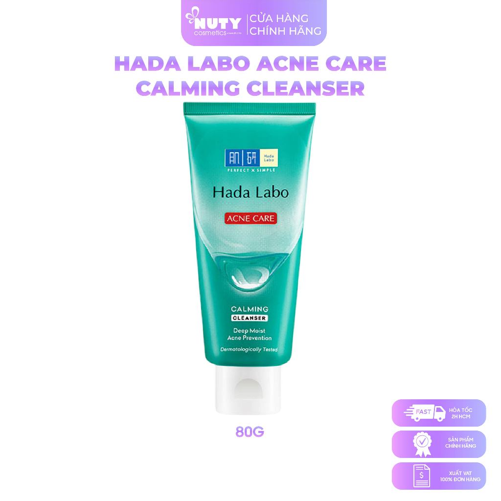 Sữa Rửa Mặt Cho Da Mụn, Nhạy Cảm Hada Labo Acne Care Calming Cleanser (80g)