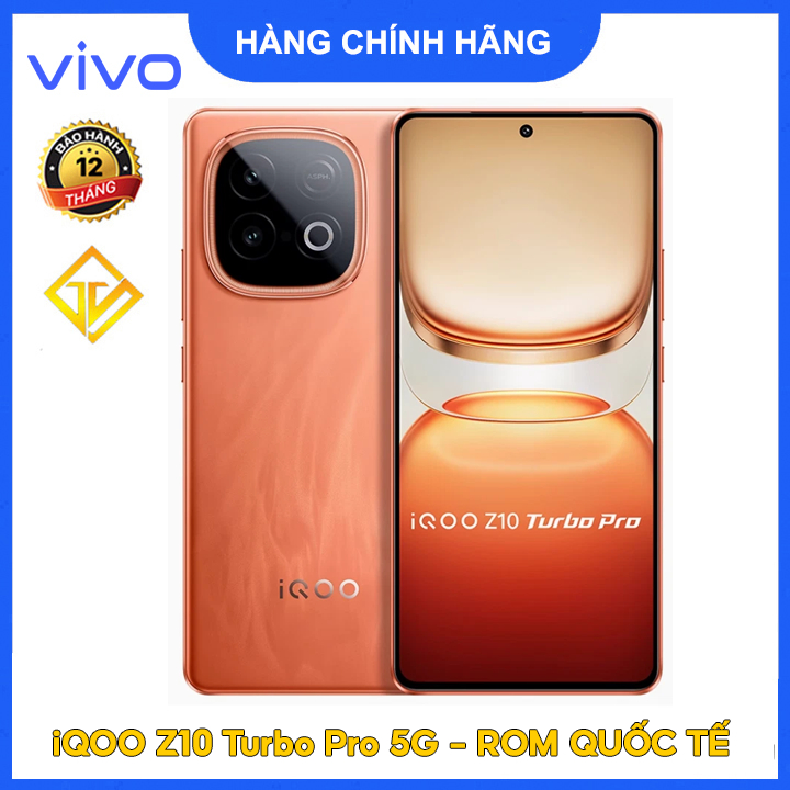 Điện thoại Vivo iQOO Z10 Turbo Pro (12GB/256GB) Snapdragon 8s Gen 4 , Pin 7000mAh - Rom quốc tế - Hàng nhập khẩu