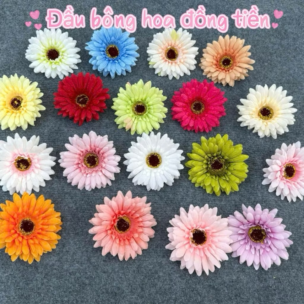 Đầu Bông Hoa Đồng Tiền Giả Vải Lụa