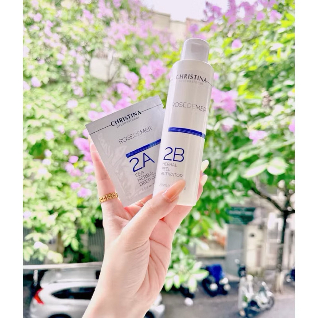 [CHÍNH HÃNG] Peel Sea Herbal Christina Rosedemer giúp giảm thâm, mụn mặt và body lưng mông (1gói 2A+ 15ml nước 2B)