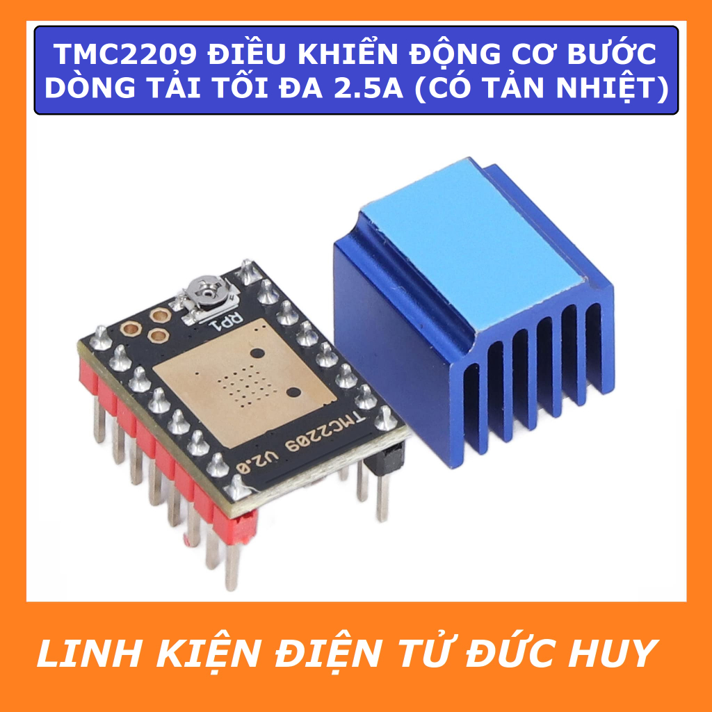TMC2209 STEPPER DRIVER ĐIỀU KHIỂN ĐỘNG CƠ BƯỚC 2.5A (CÓ TẢN NHIỆT)