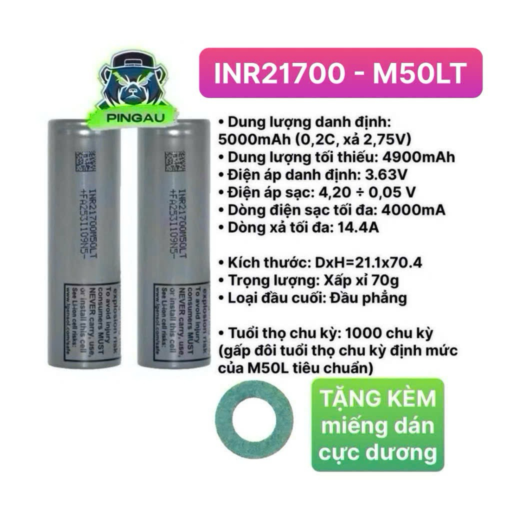 Pin 21700 LGM50LT mới 100% dùng cho xe điện, sạc dự phòng, lưu trữ, cửa vân tay