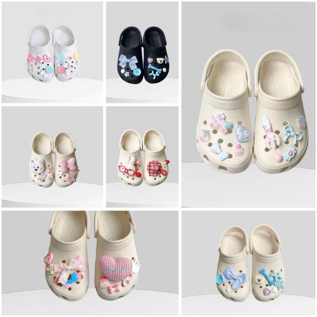 Dép sục Csoss nữ dáng Classic, đế cao 3 phân êm ái, tặng ngay 10 charm ngẫu nhiên