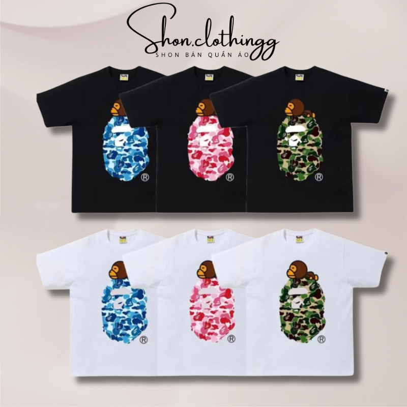 Áo Thun Ba..pe Khỉ Nâu Nhiều Màu Cotton 2 Chiều Dày Dặn Thoáng Mát Full Tem Tag Mạc