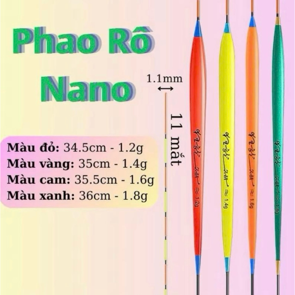 Phao Nano câu rô, Câu Đài cao cấp Siêu Nhạy ( sản phẩm cũ bị xoa’)