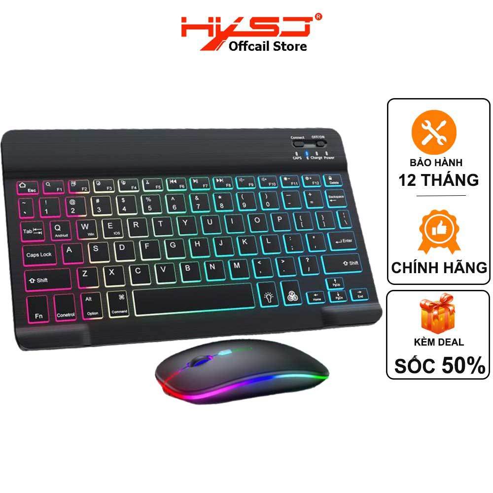 Bộ bàn phím và chuột không dây Bluetooth có LED RGB thích hợp cho máy tính bảng iPad, điện thoại