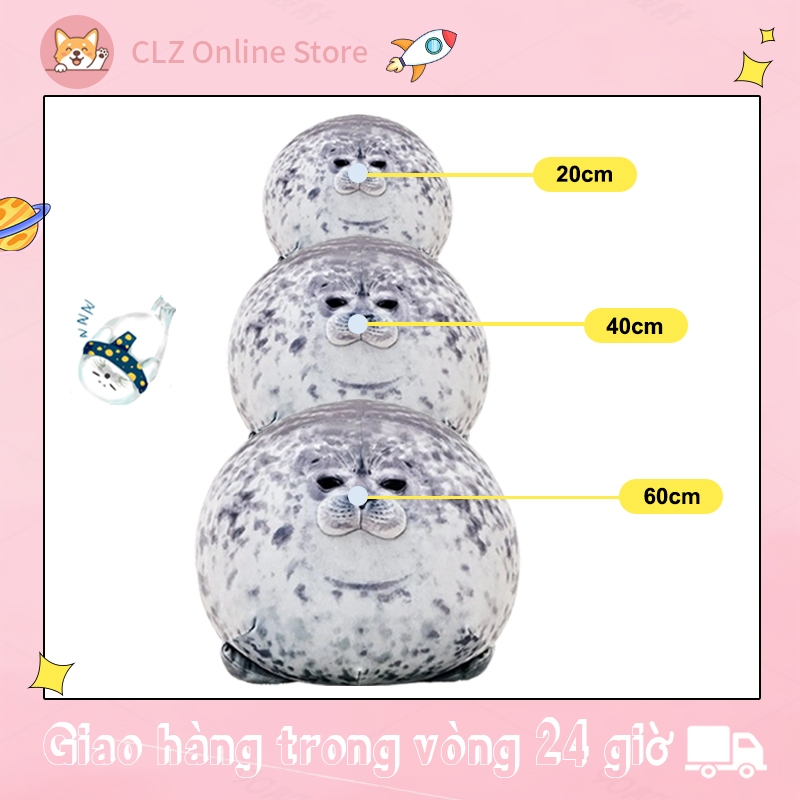 CLZ✨COD✨Pinou Thú Nhồi Bông Hình Hải Cẩu 30cm 40cm 60cm Mềm Mại Đáng Yêu