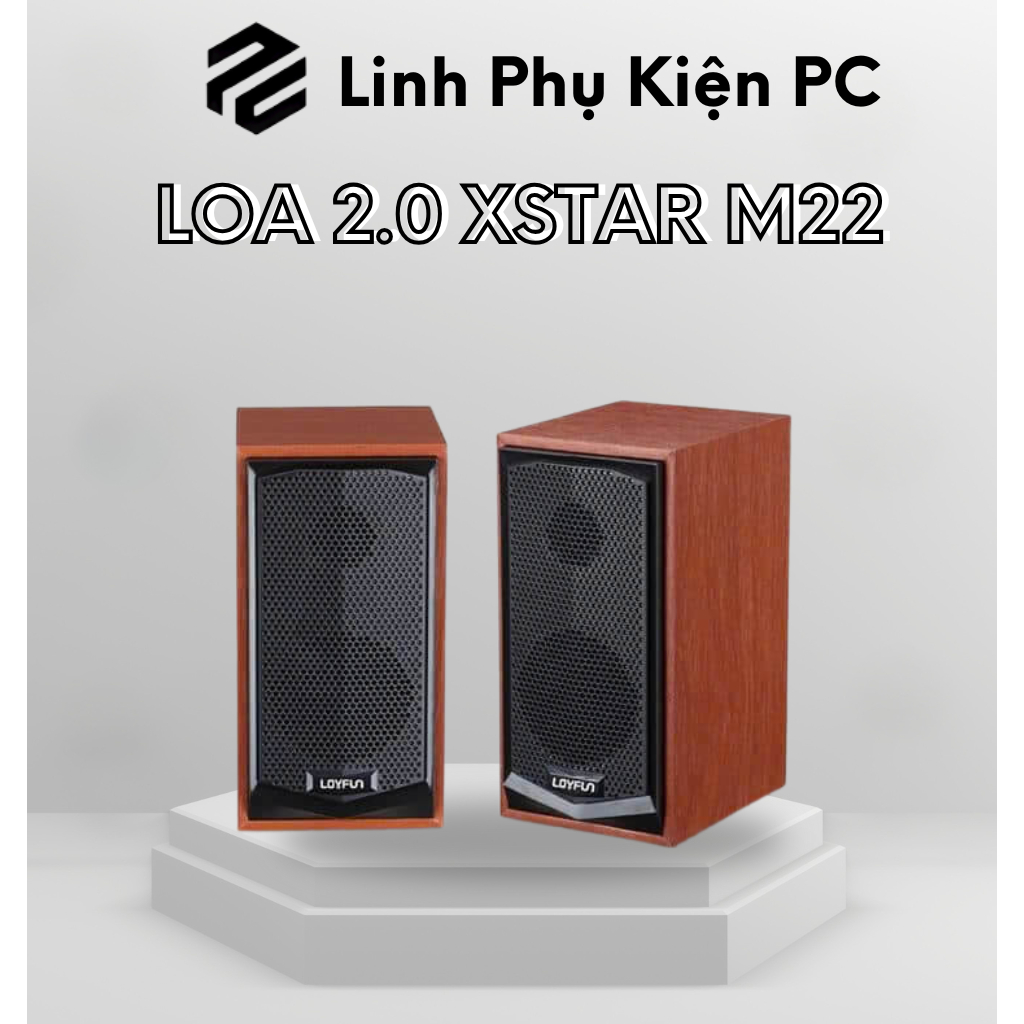Loa vi tính XSTAR M22 ,Vỏ Gỗ, Âm thanh hay, có chỉnh âm lượng-Dùng cho PC,Laptop