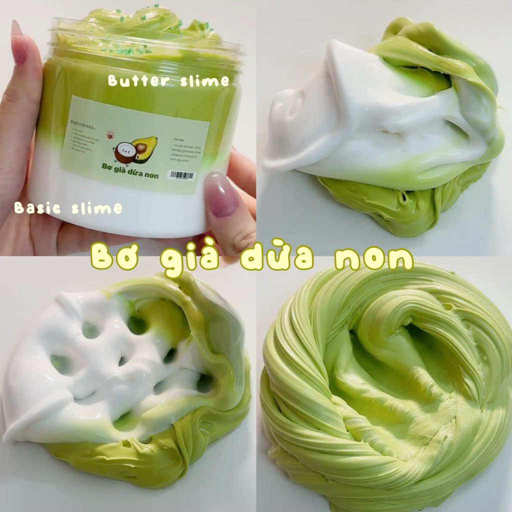 SLAY SLIME / Slime “ Bơ Già Dừa Non “ / Slime Bơ + Slime Bóng / Slime Haphuonganhuy