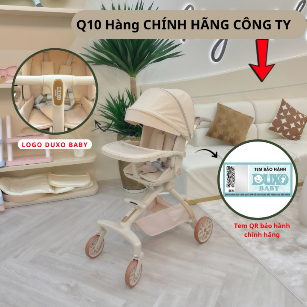 [CÓ TEM BẢO HÀNH CHÍNH HÃNG] Huyền anh Vũ Xe đẩy du lịch Q10 - Q11 - cho bé gấp gọn DUXO BABY Q10 pro 2 chiều 3 tư thế