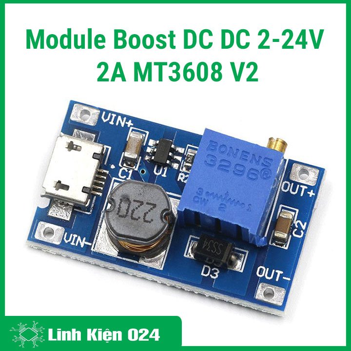 Module Boost DC DC 2-24V 2A MT3608 V2