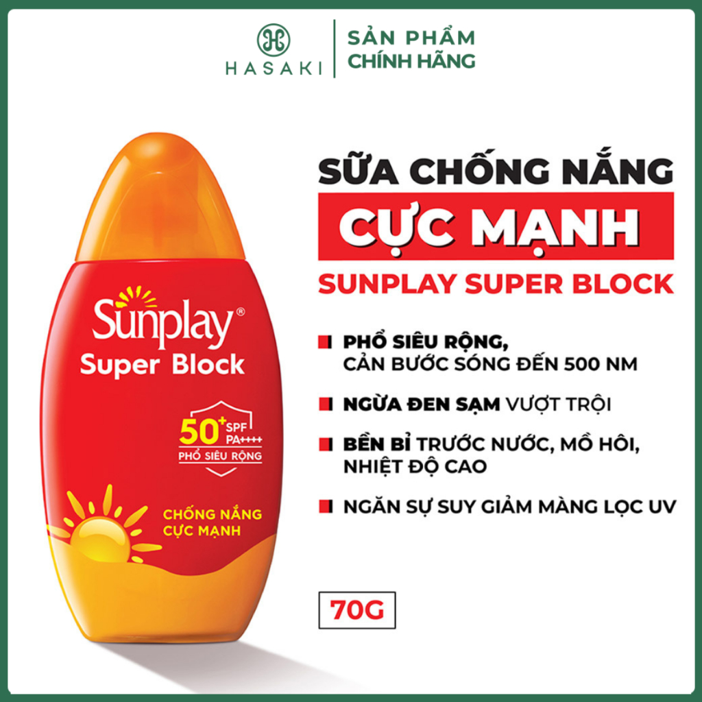 Sữa Chống Nắng Sunplay Bảo Vệ Vượt Trội SPF50+ PA++++ Super Block Hasaki Sản Phẩm Chính Hãng