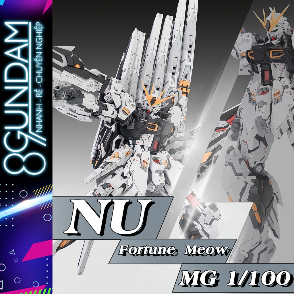 [CÓ SẴN] Mô Hình Lắp Ráp 1/100 RX-93 NU Fortune Meow (tặng kèm 06 funnel và bazooka)