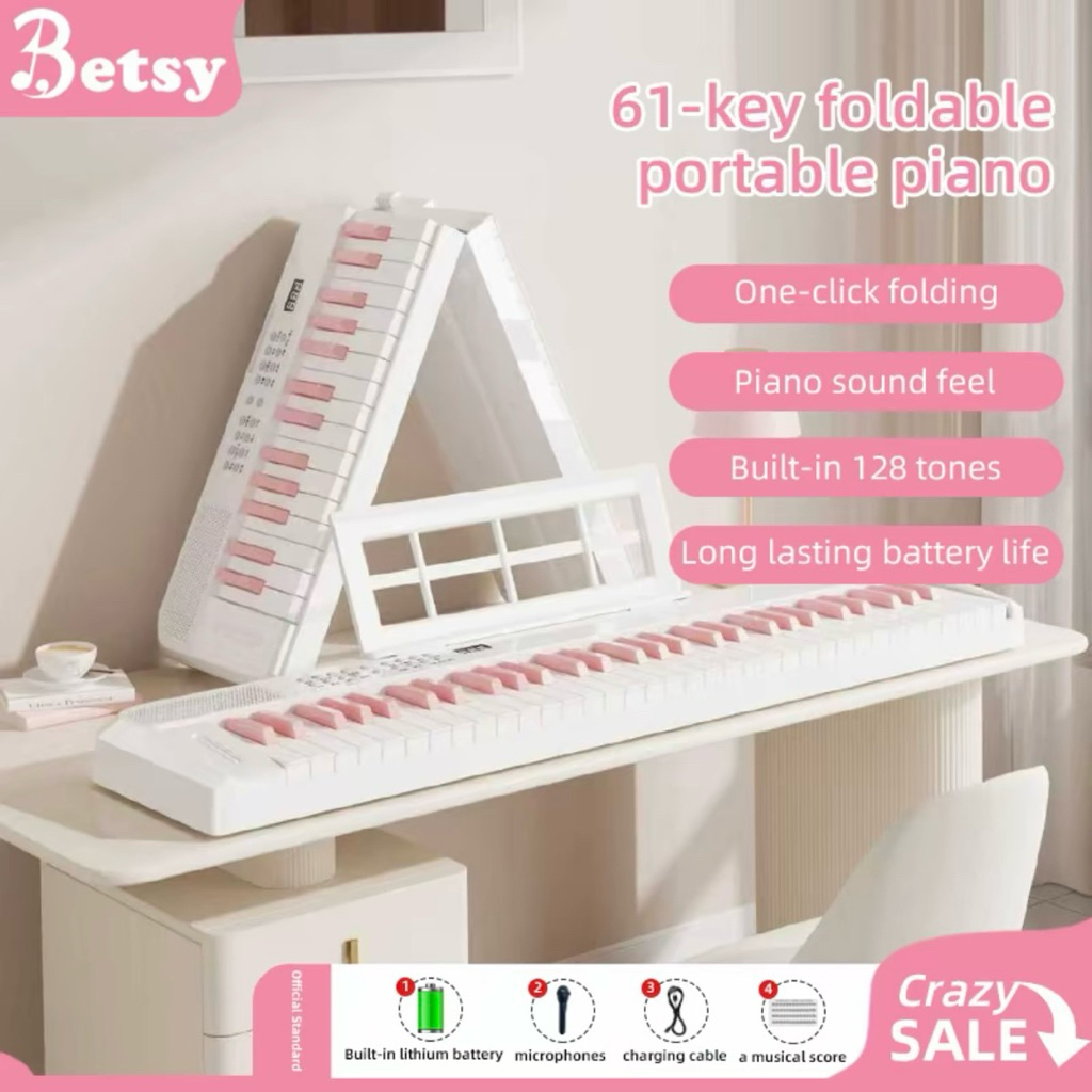 PIANO BETSY B151 GẤP GỌN 61 PHÍM CẦM TAY THÍCH HỢP CHO TRẺ EM VÀ NGƯỜI MỚI