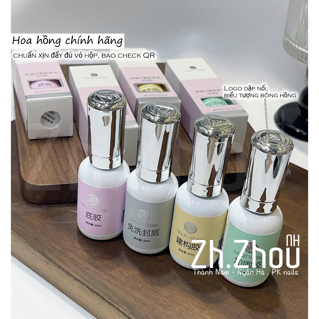 BASE , TOP , CỨNG MÓNG Hoa Hồng 20ML, base top hoa hồng , CỨNG MÓNG 20ML ( Sơn Bóng , Sơn Lót , Sơn Gia Cường ),
