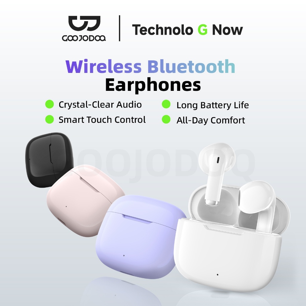 Tai nghe không dây Bluetooth 5.3 Goojodoq có tính năng điều khiển cảm ứng, âm trầm và thời lượng pin cực dài Kênh đôi