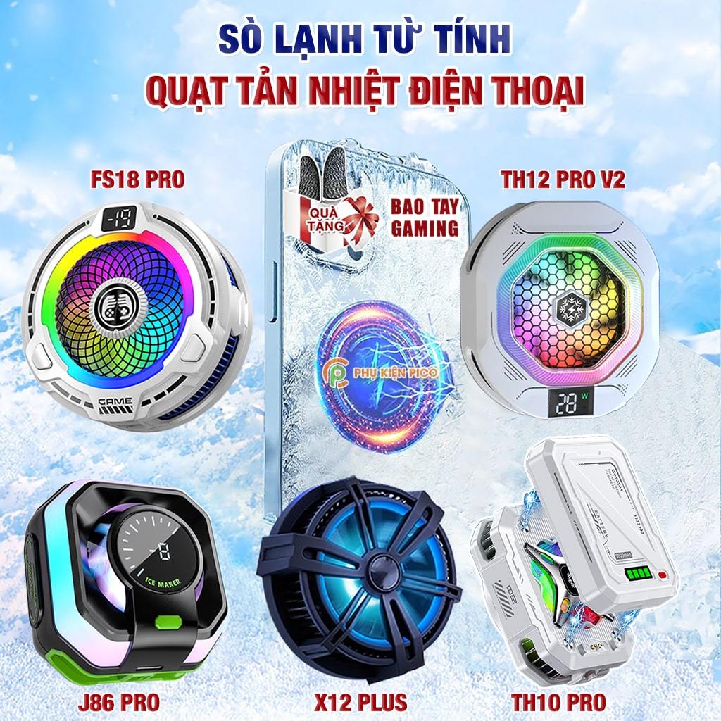 Quạt tản nhiệt điện thoại sò lạnh TH12 Pro/TH16/TH19/FS18 Pro/X12 Plus/X65/S2/S6/SL39/SL54/SL50 Pro
