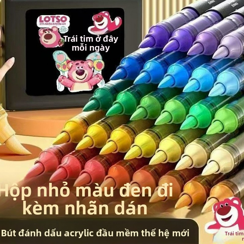 Bút đánh dấu acrylic hộp đen cho học sinh và trẻ em bút màu nước không độc hại có thể giặt và xếp lớp