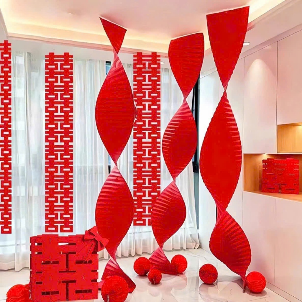 Dải quạt giấy 3m trang trí tết, decor nhà hàng, decor quán