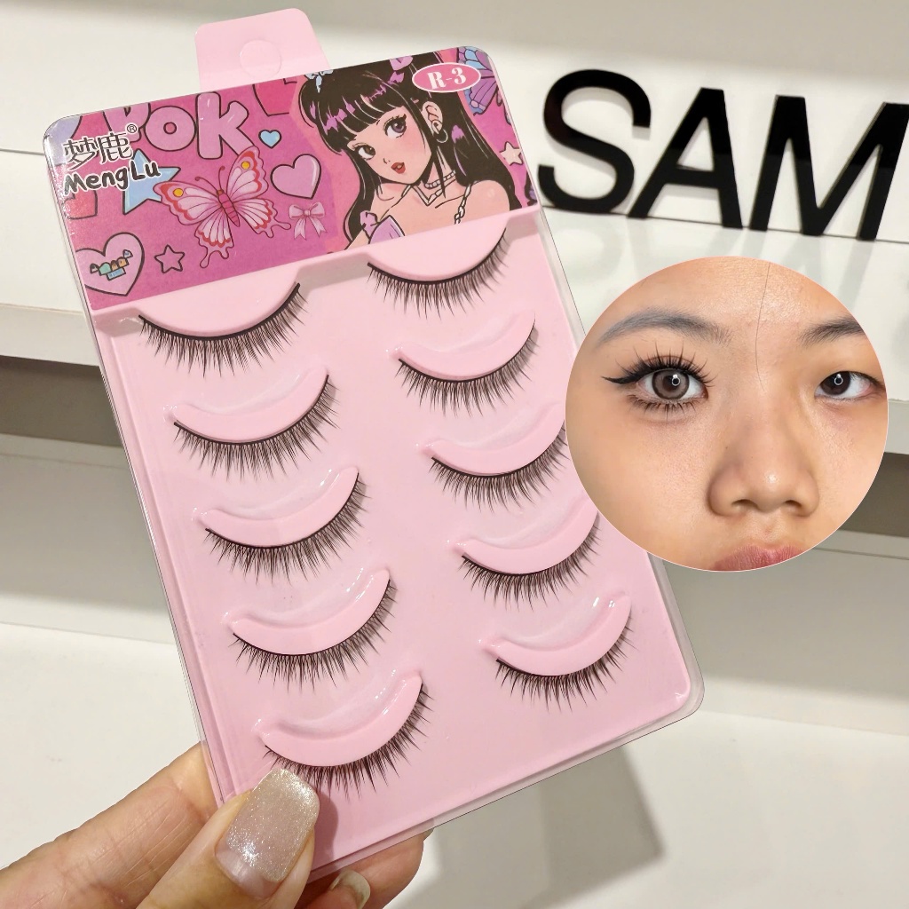 Lông mi giả gân đen chuyên xử lý mắt 1 mí độ dài vừa phải được các make up chuyên nghiệp sử dụng