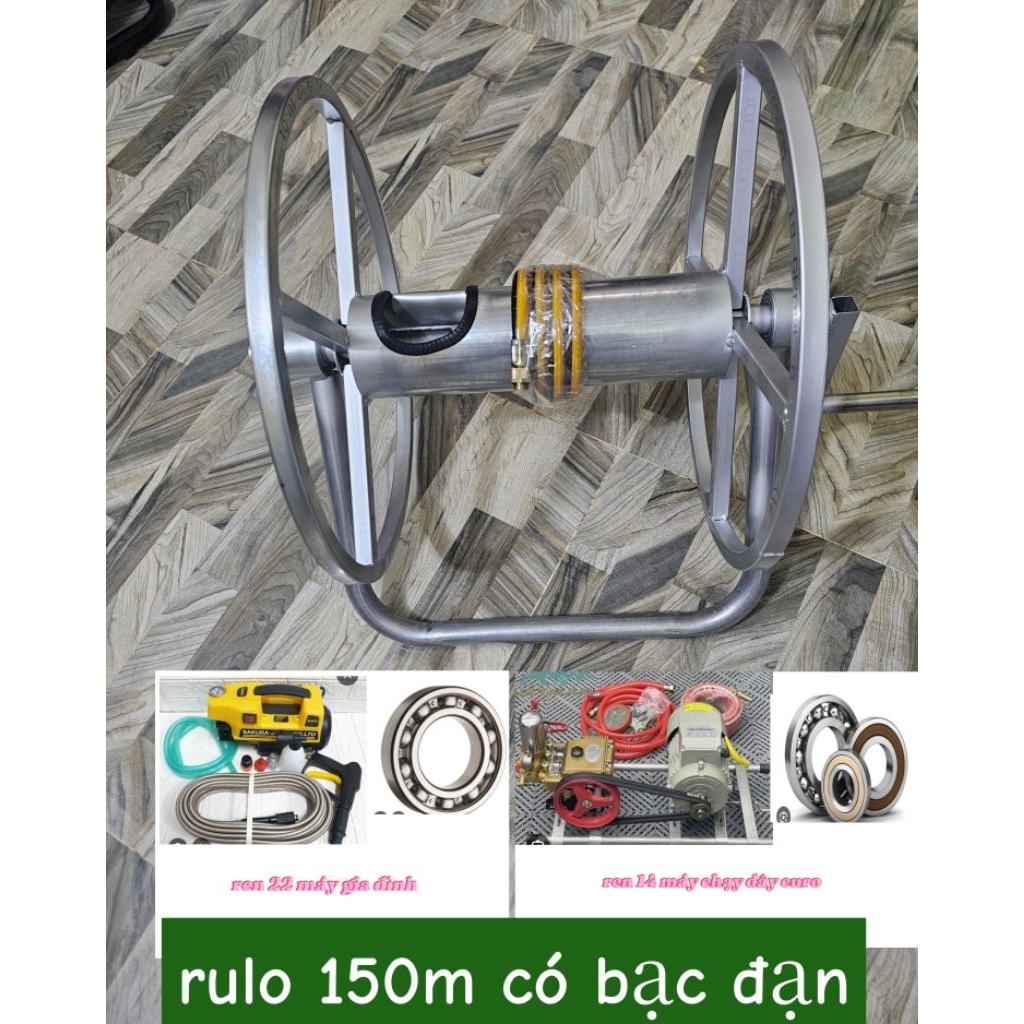 Rulo quấn ống 150m có vòng bi rửa xe, bón phân vươn