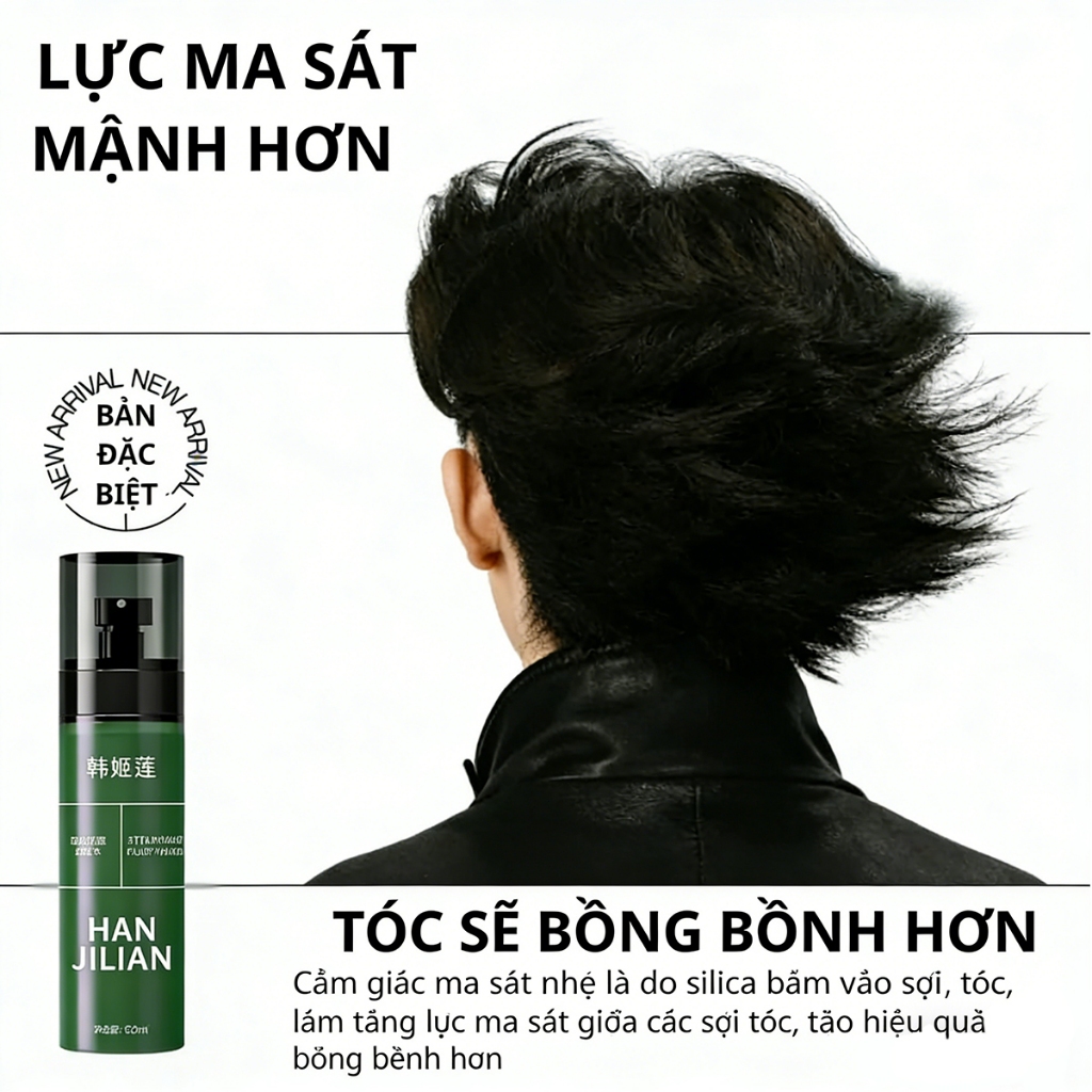 [XỊT TẠO PHỒNG TÓC] Giúp tóc bồng bềnh, tạo độ phồng tóc cho nam, giúp tóc bóng bẩy, kết dính tốt