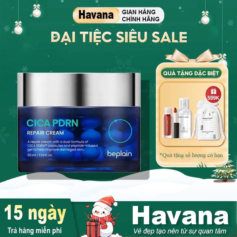Kem dưỡng BEPLAIN CICA PDRN phục hồi, trẻ hóa làn da & cấp ẩm, đàn hồi, căng bóng 50ml