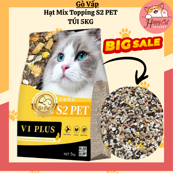 Hạt Siêu Topping S2 PET V1 Thức ăn hạt cho mèo mọi lứa tuổi - Happy Cat