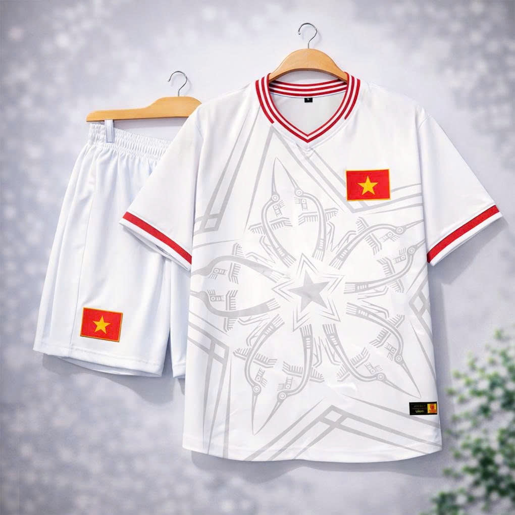 [VN-T2024] IN TÊN , IN SỐ - Bộ quần áo bóng đá Việt Nam TRẮNG SIÊU HOT_Hàng thun lạnh cao cấp loại 1_sỉ lẻ số lượng lớn