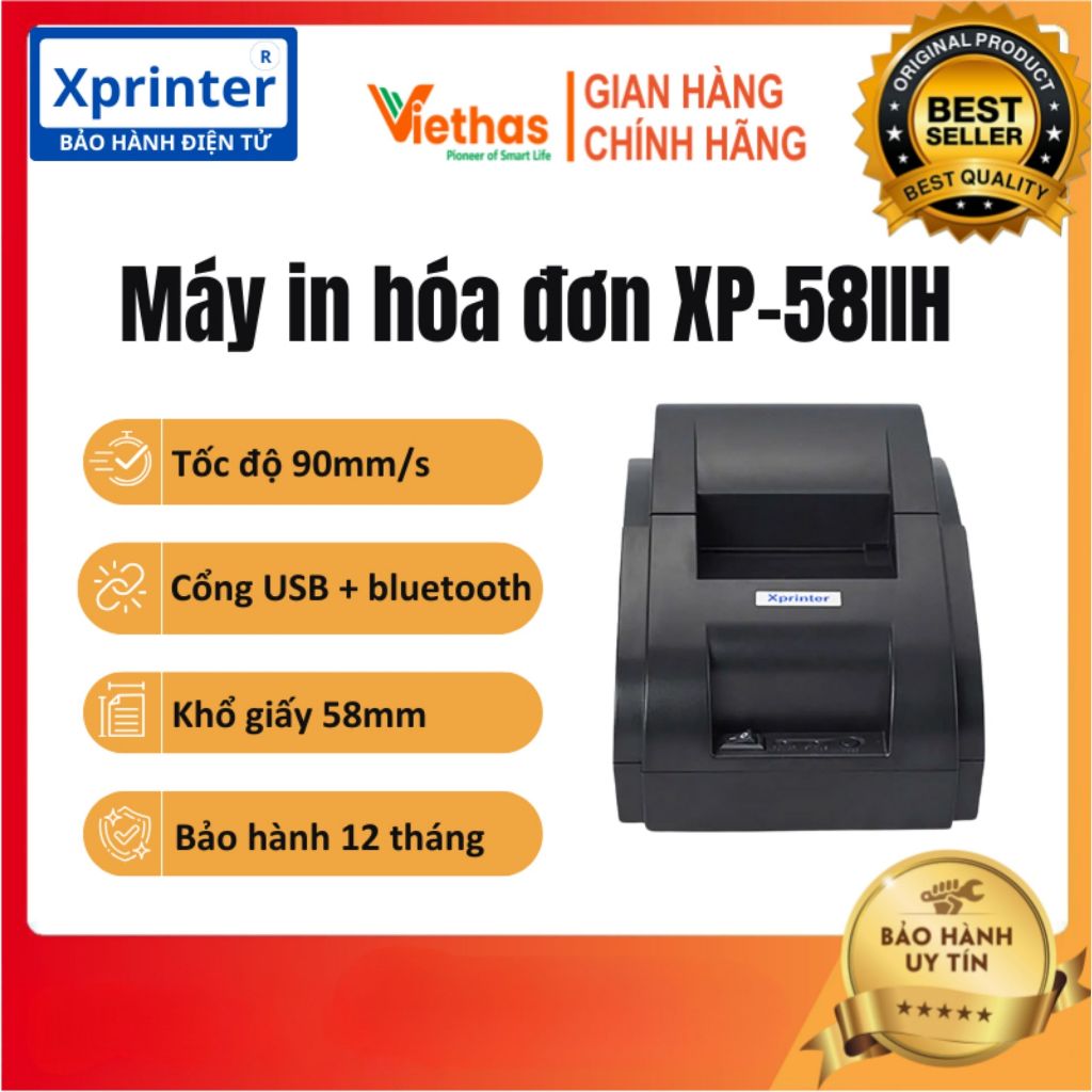 Máy in bill XPRINTER 58IIH cổng USB + Bluetooth