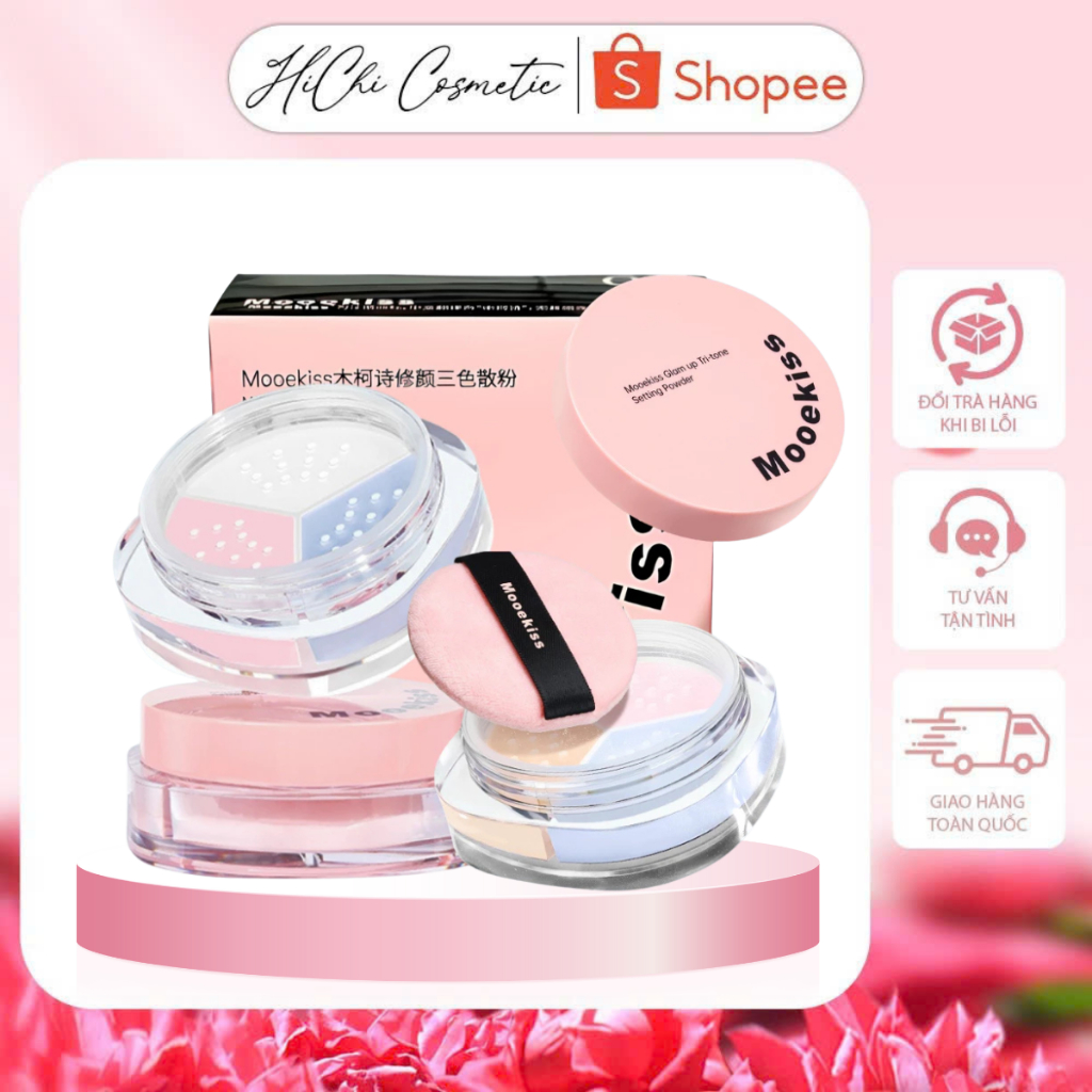 Phấn Phủ Mooekiss Cao Cấp – Hạt Phấn Siêu Mịn, Kiềm Dầu Tốt, Da Mịn Lì Tự Nhiên