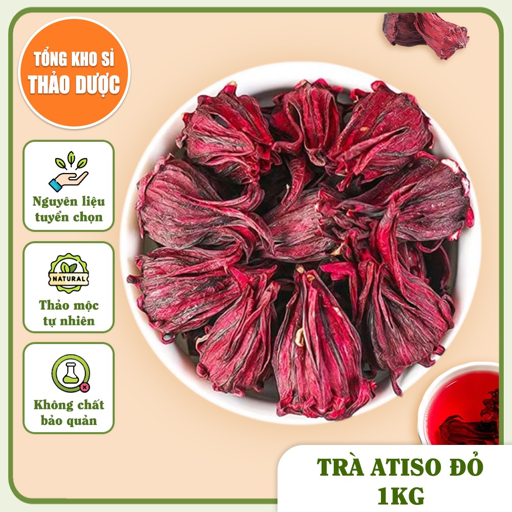Hoa atiso đỏ khô 100g, hoa bụp giấm, hibiscus, giúp mát gan, thanh nhiệt, giải độc