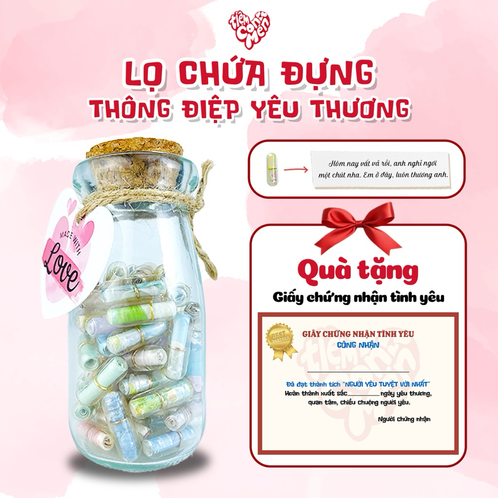 [GIẤY HOẠ TIẾT] Lọ Yêu Thương, Lọ Chữa Lành- Quà tặng ý nghĩa dành cho người yêu, bạn bè, người thân