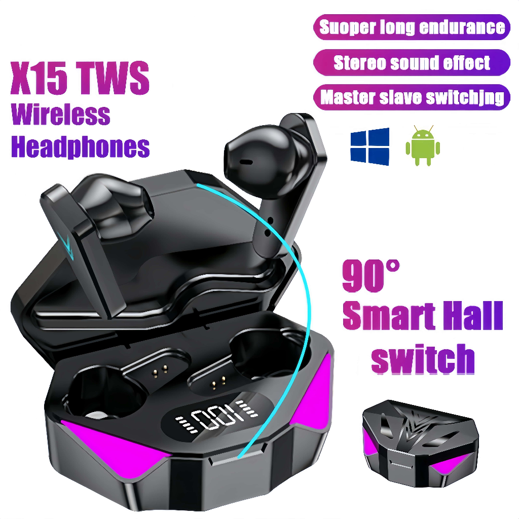 Tai Nghe Bluetooth Gaming X15 Pin 5- 7h Âm Thanh Rõ Cảm Ứng , bảo hành 12 tháng