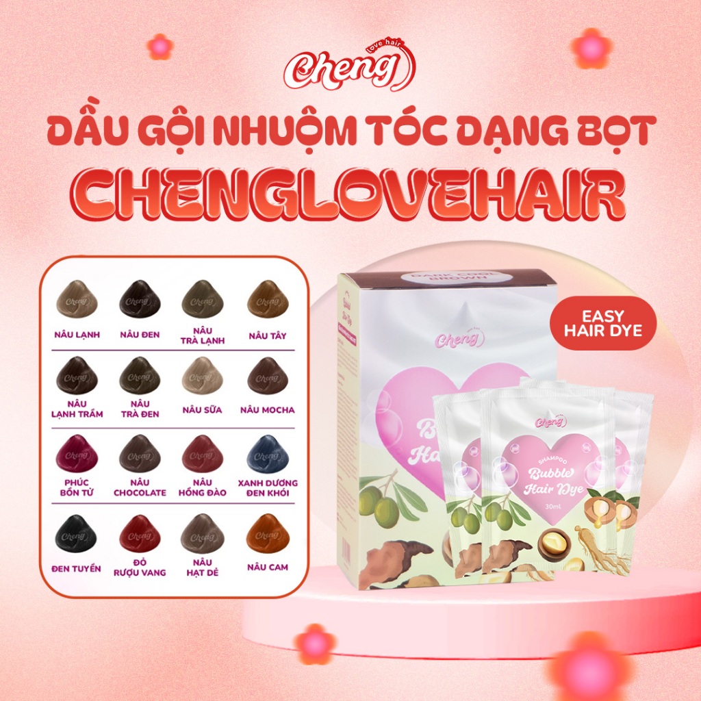 Dầu gội nhuộm tóc tạo bọt, Thuốc nhuộm tóc dạng bọt chiết xuất thiên nhiên | Chenglovehair, Chenglovehairs