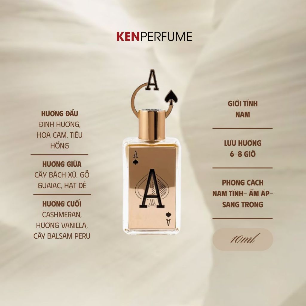 10ML Fragrance World Ace EDP | Nước Hoa Nam | Ken Perfume
