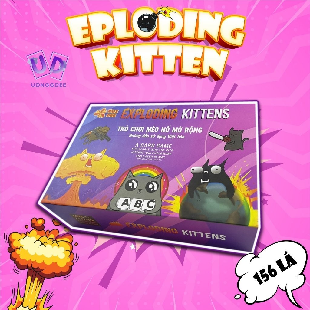 VUIDEE Combo Mèo Nổ cơ bản và Full 5 Bản Mở Rộng (Việt hóa) - Exploding Kittens