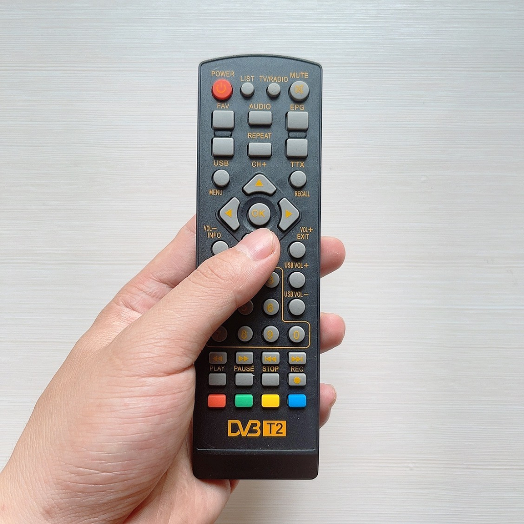 Điều khiển Remote từ xa DVB-T2 cho đầu thu truyền hình mặt đất DVB T2 TELEBOX