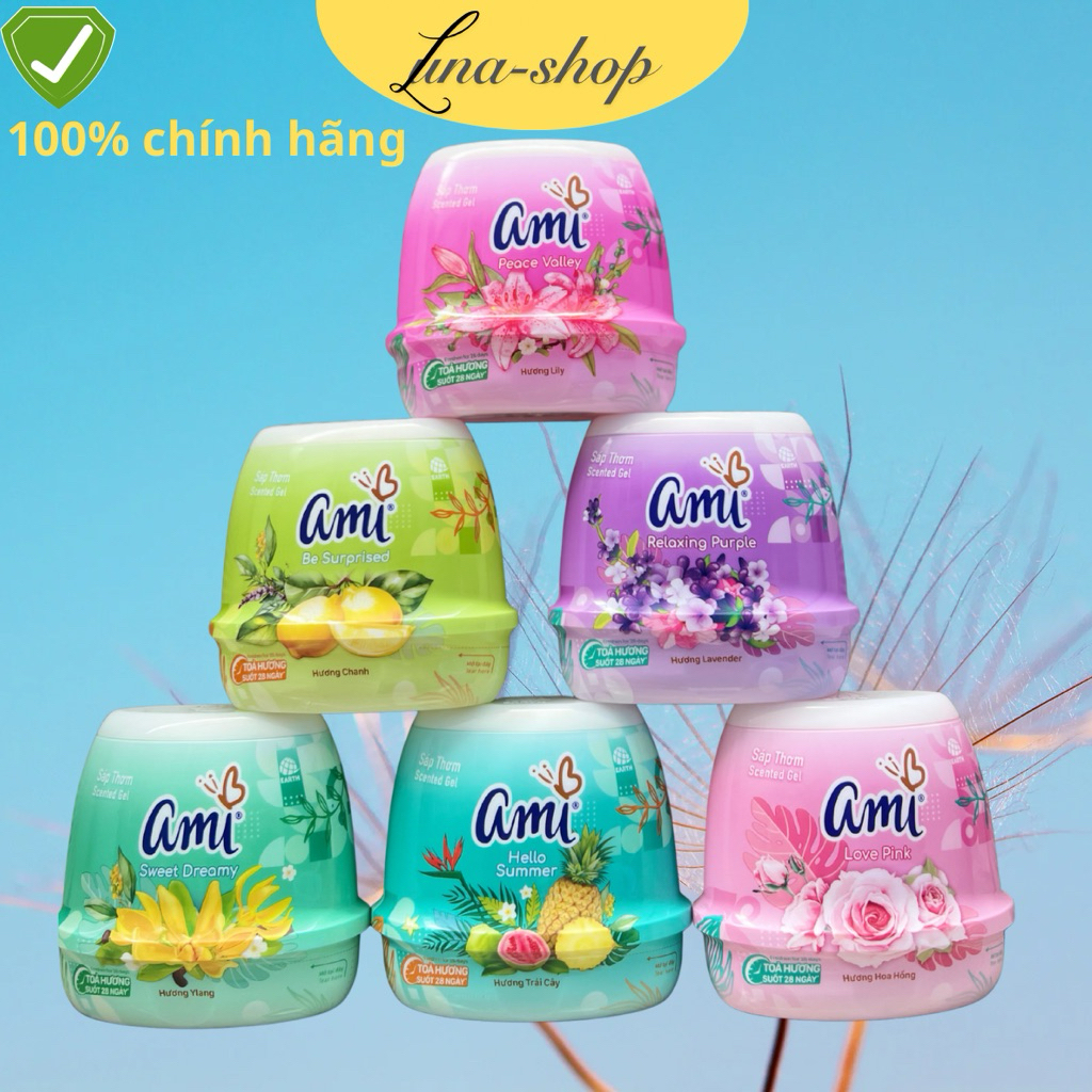 Sáp thơm phòng Ami 200g hương hoa hồng/ LiLy/ trái cây/ chanh/ lavender/ y lang - nhà hàng-  khách sạn chuyên dùng