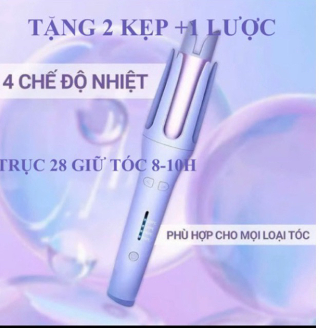 Máy uốn xoăn tóc tự động cao cấp chất liệu gốm sứ đường kính uốn 32mm-Máy uốn tóc tự động ion âm-Máy uốn tóc tự động