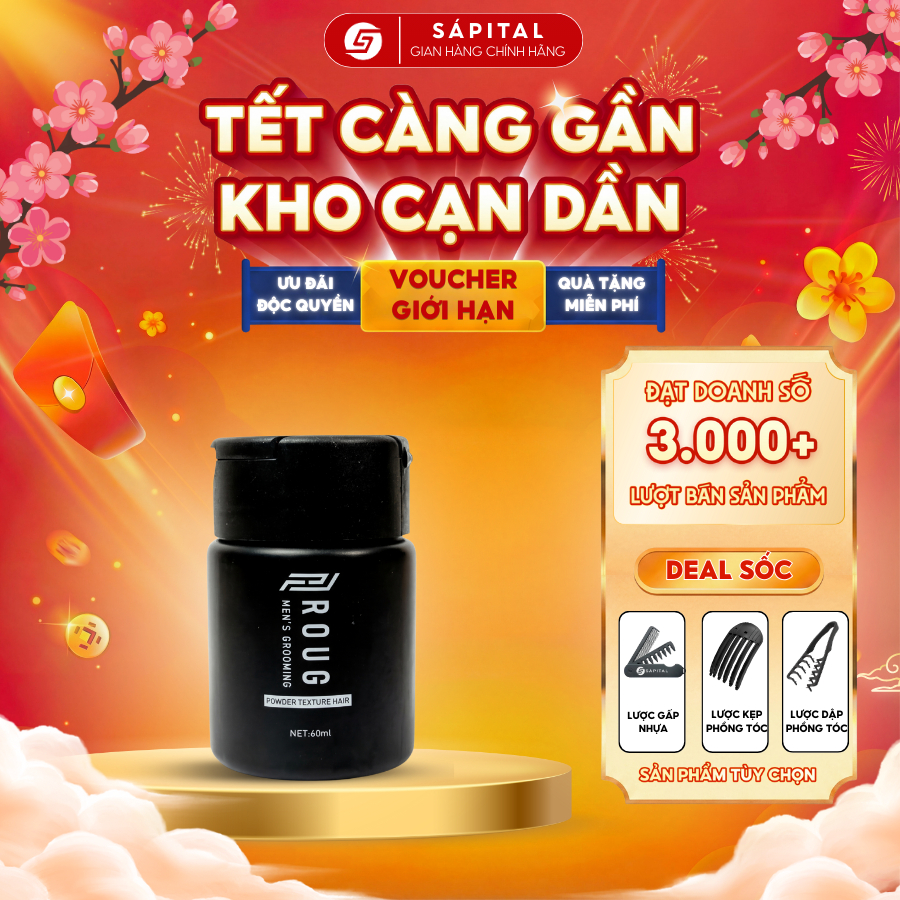 [BẢN NÂNG CẤP] Bột tạo phồng tóc Roug - Tạo phồng nhanh chóng, Kiểm soát dầu thừa, Giữ nếp tự nhiên