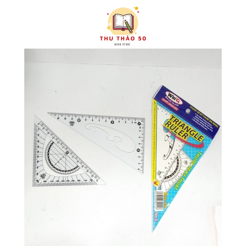 [ BÁN 2 BỘ ] Bộ thước Eke Êke cỡ trung No.6 winq - Văn phòng phẩm Thu Thảo