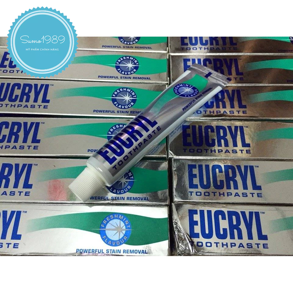Kem Đánh Răng Bạc Hà Tẩy Trắng Eucryl Toothpaste 62g