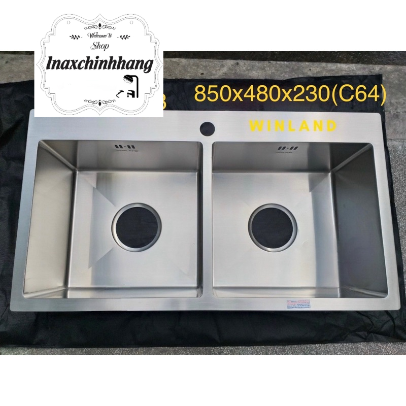 Chậu rửa chén Winland C64 (8548i) - hàng bao đẹp và bao dày cứng cáp
