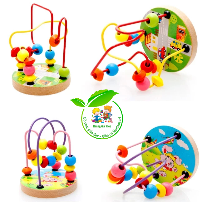 Luồn hạt gỗ mini rèn vận động tinh