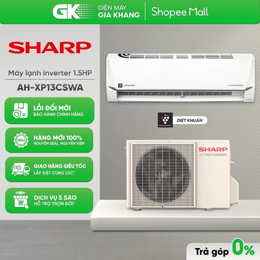 AH-XP13CSWA Máy Lạnh / Điều Hoà SHARP Inverter 1.5 HP [Freeship HCM] {GIẢM 10%}