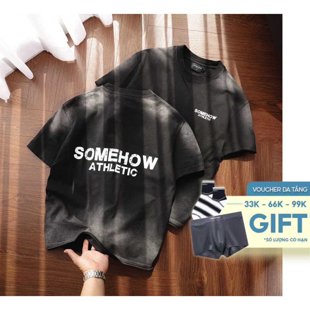[N] Áo Thun Boxy Nightfall Gradient Vải Cotton Thoải Mái Thoáng Mát Dễ Mặc, AT0349 SOME HOW STORE