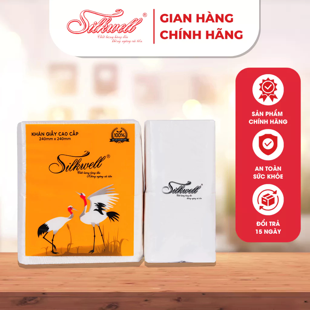 Giấy ăn 1kg Silkwell Sếu HÀNG CAO CẤP khổ 240mm Chính hãng siêu dai thấm hút tốt