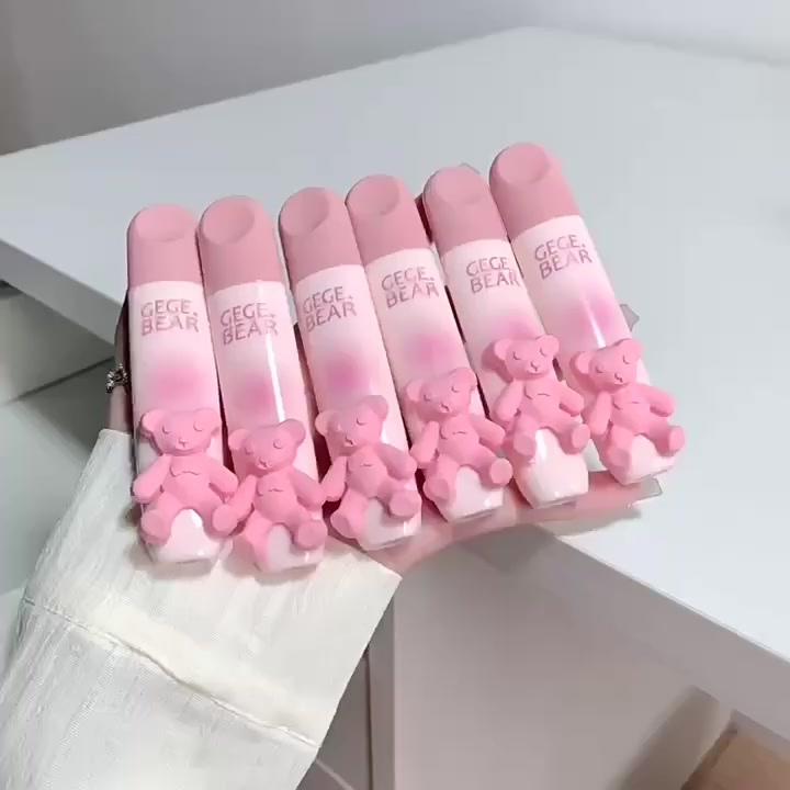Gege Bear Tender Lip Glaze Lip Gloss Nhỏ Hồng Gấu Nhung Son Môi Không Khô Mịn | BigBuy360 - bigbuy360.vn