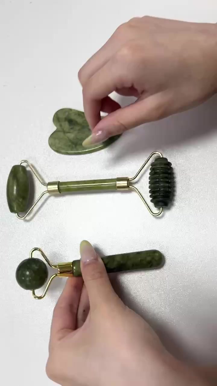 Máy mát xa con lăn ngọc bích tự nhiên cho mặt Cơ thể lưng Con lăn Massage chân Nâng cơ mặt Chống nhăn | BigBuy360 - bigbuy360.vn